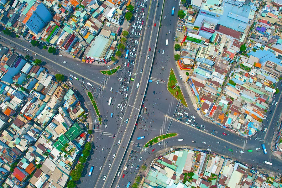 Tại nút giao Hàng Xanh: